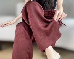 緞面冰絲休閒褲